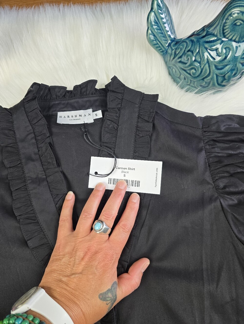 Harshman Ruffled Blouse Top Small - Picture 9 of 12